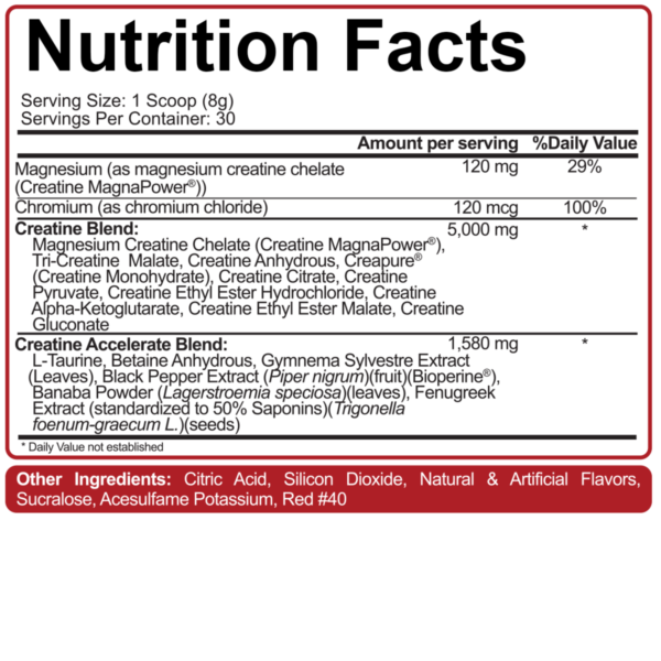 5% Nutrition – Crea-TEN Label